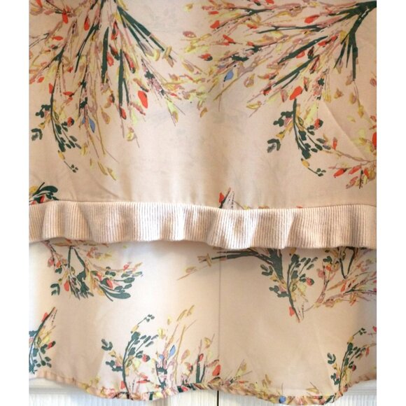 Democracy Women's Blouse Sheer Floral Bird Print Drop Shoulder Relaxed Top - 2X - Picture 4 of 8